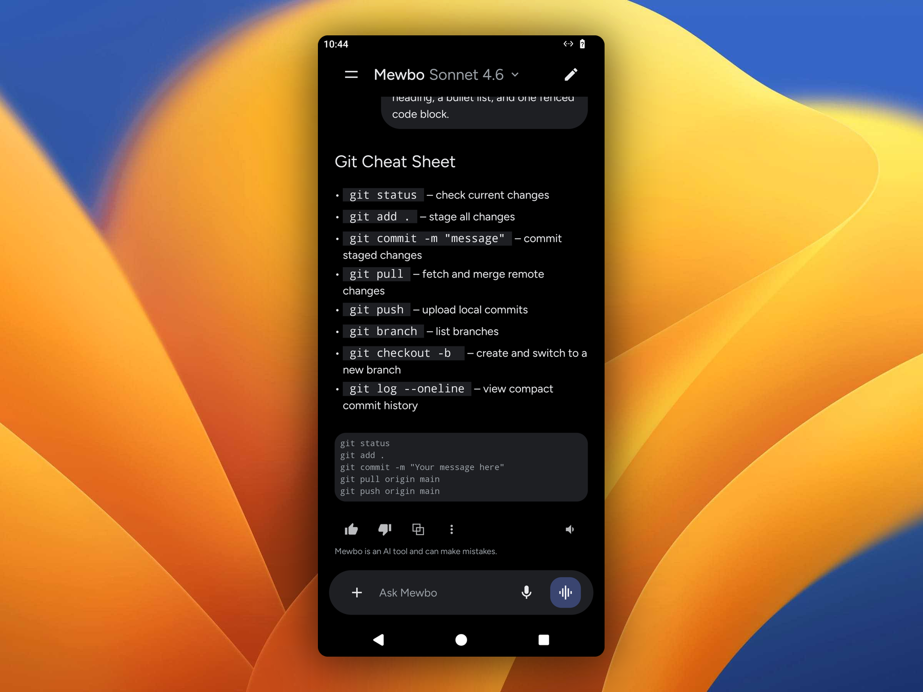 Aura chat on Android